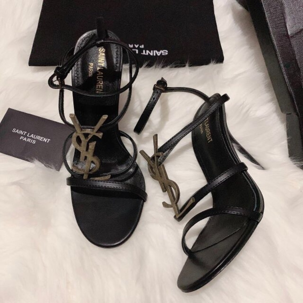 Authentic ysl Black leather heels